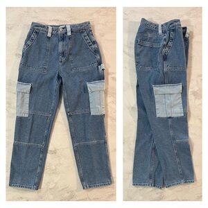 EUC PacSun Colorblock '90s Boyfriend Cargo Carpenter Pants Size 26